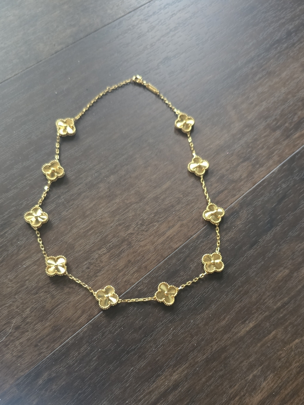 Gold Floral Link Necklace - Women Jewelry